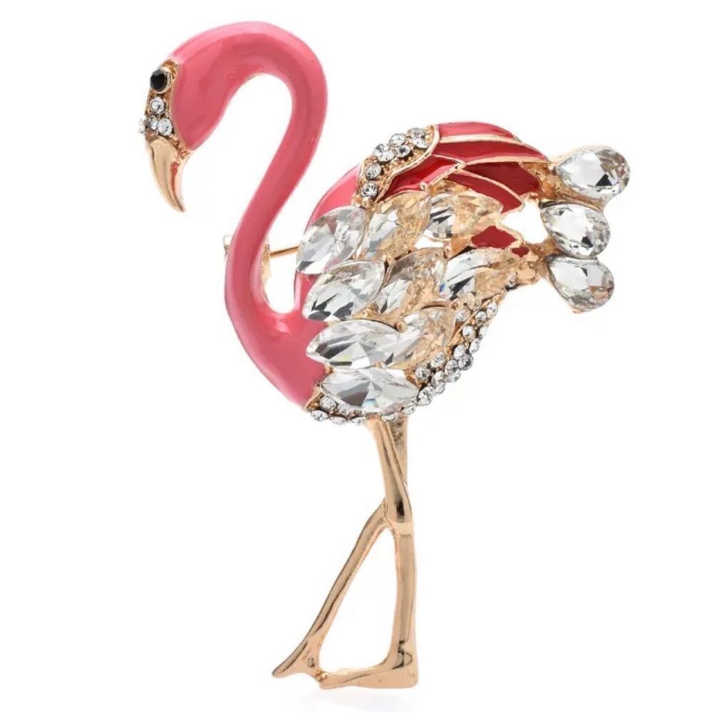 PINK FLAMINGO BROOCH